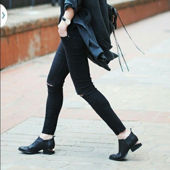 ALEXANDER WANG | KORI BOOT BOOTIES CUT-OUT HEELS ROSE GOLD CUT-OUT HEEL LEATHER - Picture 15 of 16